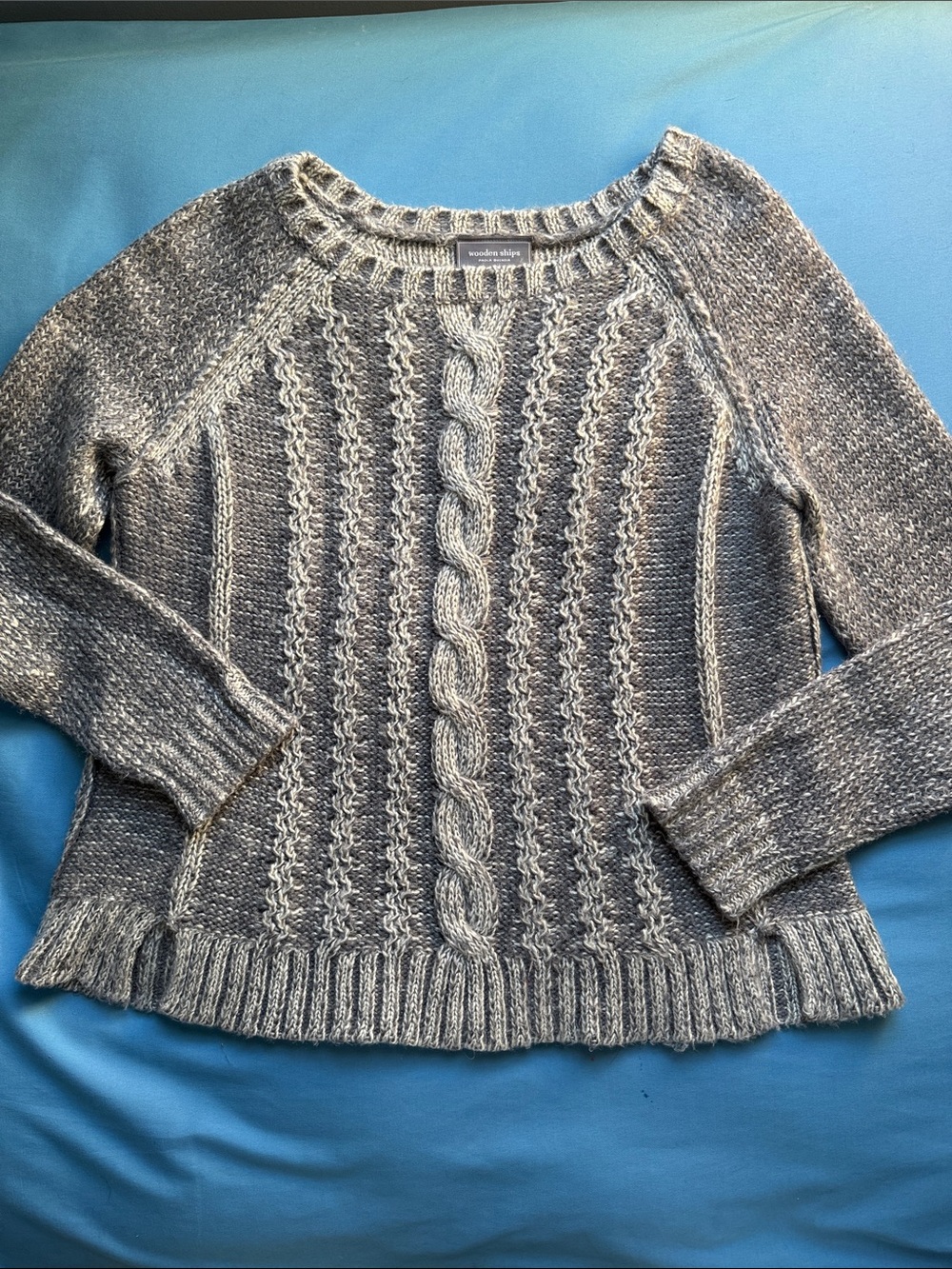 Wooden Ships Paola Buendia Cable Knit Sweater Mohair Wool Blend S/M